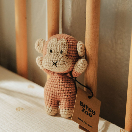 Small Crochet Stuffed Animal by Bitsy Zoo - Charlie the Chunky Monkey